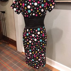 Bettie Page pin-up wiggle polka dot retro dress